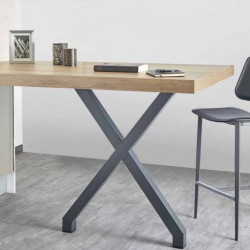 Pied de table croisillon en acier