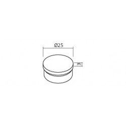 Embout plat de main courante laiton poli diam 25mm