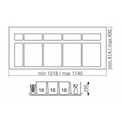 Poubelle tri sélectif 48 L pour élément de 1200mm