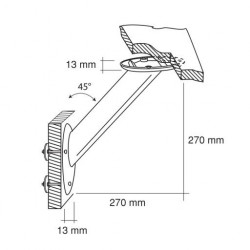 Schéma technique Console de bar inclinée pour tablette bois