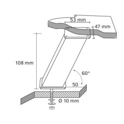 Schéma technique Support incliné ''quadrato''